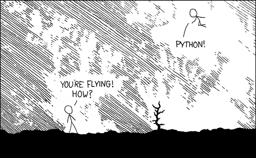 Web comic #353 by xkcd. Title: Python